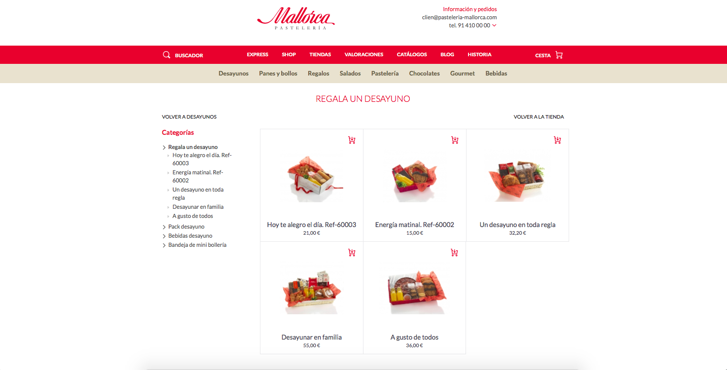 Tienda on-line de Pasteler&iacute;a Mallorca